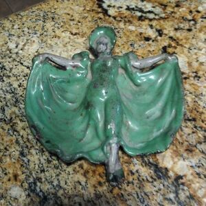 Early ANTIQUE Art Deco FIGURAL ASHTRAY BALLERINA, LADY DANCER ash tray
